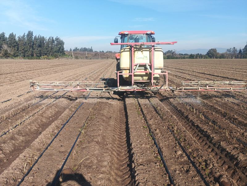 Sistema de riego tecnificado en terreno agrícola